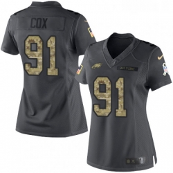 Womens Nike Philadelphia Eagles 91 Fletcher Cox Limited Black 2016 Salute to Service NFL Jersey