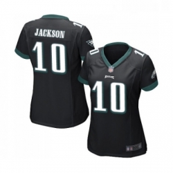 Womens Philadelphia Eagles 10 DeSean Jackson Game Black Alternate Football Jersey