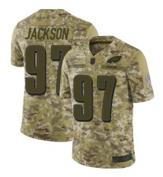 Eagles 97 Malik Jackson Camo Youth Stitched Football Limited 2018 Salute to Service Jersey