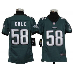 Nike Eagles #58 Trent Cole Midnight Green Team Color Youth Stitched NFL Elite Jersey