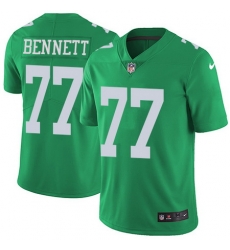 Nike Eagles #77 Michael Bennett Green Youth Stitched NFL Limited Rush Jersey