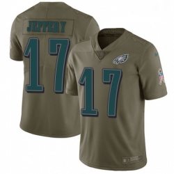 Youth Nike Philadelphia Eagles 17 Alshon Jeffery Limited Olive 2017 Salute to Service NFL Jersey