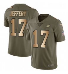 Youth Nike Philadelphia Eagles 17 Alshon Jeffery Limited OliveGold 2017 Salute to Service NFL Jersey