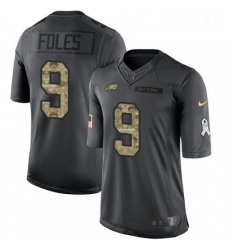 Youth Nike Philadelphia Eagles 9 Nick Foles Limited Black 2016 Salute to Service NFL Jersey
