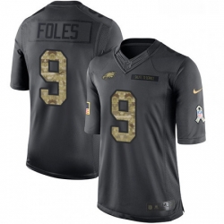 Youth Nike Philadelphia Eagles 9 Nick Foles Limited Black 2016 Salute to Service NFL Jersey