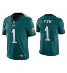 Youth Philadelphia Eagles 1 Jalen Hurts Green Vapor Untouchable Limited Stitched Football Jersey 