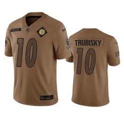 Men Pittsburgh Steelers 10 Mitch Trubisky 2023 Brown Salute To Service Limited Jersey