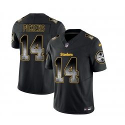 Men Pittsburgh Steelers 14 George Pickens Black 2023 F U S E  Smoke Vapor Untouchable Limited Stitched Jersey