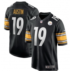 Men Pittsburgh Steelers 19 Calvin Austin Black Color Vapor Limited Stitched Jersey