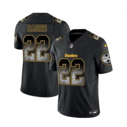 Men Pittsburgh Steelers 22 Najee Harris Black 2023 F U S E  Smoke Vapor Untouchable Limited Stitched Jersey