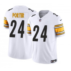 Men Pittsburgh Steelers 24 Joey Porter Jr  White 2023 F U S E  Vapor Untouchable Limited Stitched Jersey
