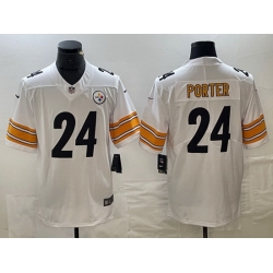 Men Pittsburgh Steelers 24 Joey Porter Jr  White Vapor Untouchable Limited Stitched Jersey