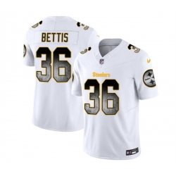Men Pittsburgh Steelers 36 Jerome Bettis White 2023 F U S E  Smoke Vapor Untouchable Limited Stitched Jersey
