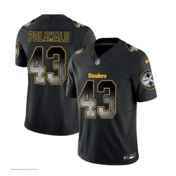 Men Pittsburgh Steelers 43 Troy Polamalu Black 2023 F U S E  Smoke Vapor Untouchable Limited Stitched Jersey