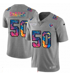 Men Pittsburgh Steelers 50 Ryan Shazier Men Nike Multi Color 2020 NFL Crucial Catch NFL Jersey Greyheather