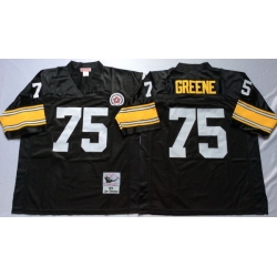 Men Pittsburgh Steelers 75 Joe Greene Black M&N Throwback Jersey