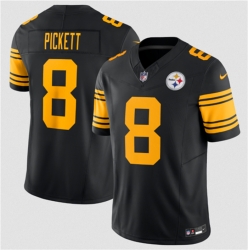 Men Pittsburgh Steelers 8 Kenny Pickett Black 2023 F U S E  Color Rush Limited Jersey