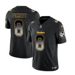 Men Pittsburgh Steelers 8 Kenny Pickett Black 2023 F U S E  Smoke Vapor Untouchable Limited Stitched Jersey