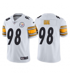 Men Pittsburgh Steelers 98 DeMarvin Leal White Vapor Untouchable Limited Stitched Jersey