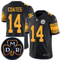 Men's Nike Pittsburgh Steelers #14 Sammie Coates Elite Black Rush NFL MDR Dan Rooney Patch Jersey