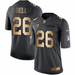 Mens Nike Pittsburgh Steelers 26 LeVeon Bell Limited BlackGold Salute to Service NFL Jersey