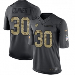 Mens Nike Pittsburgh Steelers 30 James Conner Limited Black 2016 Salute to Service NFL Jersey