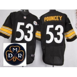 Men's Nike Pittsburgh Steelers #53 Maurkice Pouncey Black Elite MDR Dan Rooney Patch Jerseys