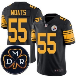 Men's Nike Pittsburgh Steelers #55 Arthur Moats Elite Black Rush NFL MDR Dan Rooney Patch Jersey