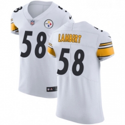 Mens Nike Pittsburgh Steelers 58 Jack Lambert White Vapor Untouchable Elite Player NFL Jersey