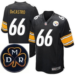 Men's Nike Pittsburgh Steelers #66 David DeCastro Black Elite MDR Dan Rooney Patch Jerseys