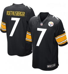 Mens Nike Pittsburgh Steelers 7 Ben Roethlisberger Game Black Team Color NFL Jersey