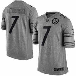 Mens Nike Pittsburgh Steelers 7 Ben Roethlisberger Limited Gray Gridiron NFL Jersey