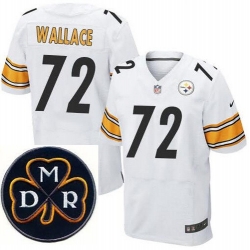 Men's Nike Pittsburgh Steelers #72 Cody Wallace Elite White NFL MDR Dan Rooney Patch Jersey