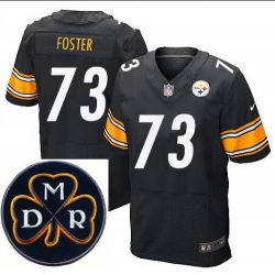 Men's Nike Pittsburgh Steelers #73 Ramon Foster Elite Black NFL MDR Dan Rooney Patch Jersey