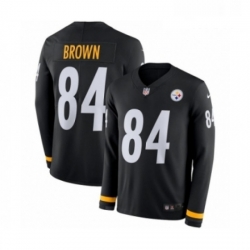 Mens Nike Pittsburgh Steelers 84 Antonio Brown Limited Black Therma Long Sleeve NFL Jersey