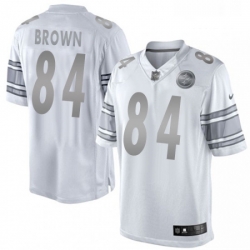 Mens Nike Pittsburgh Steelers 84 Antonio Brown Limited White Platinum NFL Jersey