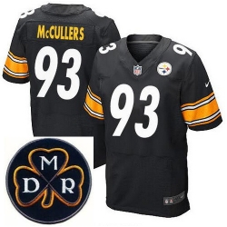 Men's Nike Pittsburgh Steelers #93 Dan McCullers Elite Black NFL MDR Dan Rooney Patch Jersey