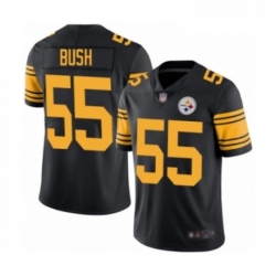 Mens Pittsburgh Steelers 55 Devin Bush Limited Black Rush Vapor Untouchable Football Jersey