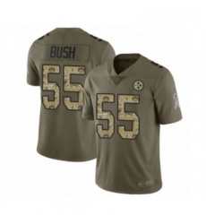 Mens Pittsburgh Steelers 55 Devin Bush Limited Olive Camo 2017 Salute to Service Football Jersey