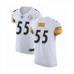 Mens Pittsburgh Steelers 55 Devin Bush White Vapor Untouchable Elite Player Football Jersey