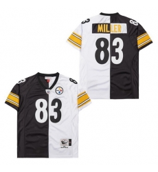 Men's Pittsburgh Steelers Heath Miller #83 White Black Split Stitched NFL Football Jersey