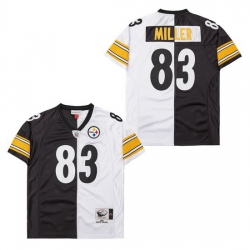 Men's Pittsburgh Steelers Heath Miller #83 White Black Split Stitched NFL Football Jersey
