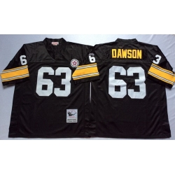 Mitchell And Ness Steelers #63 Dermontti Dawson Black Throwback Stitched NFL Jersey