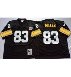 Mitchell&Ness Steelers 83 Heath Miller Black Throwback Stitched NFL Jersey