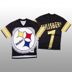 NFL Pittsburgh Steelers 7 Ben Roethlisberger Black Men Mitchell  26 Nell Big Face Fashion Limited NFL Jersey