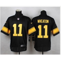 Nike Pittsburgh Steelers #11 Markus Wheaton Black(Gold No.) Mens Stitched NFL Elite Jersey