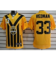 Nike Pittsburgh Steelers 33 Isaac Redman Yellow Elite 1933s Throwback NFL Jersey