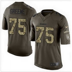 Nike Pittsburgh Steelers #75 Joe Greene Green Mens Stitched NFL Limited Salute to Service Jersey