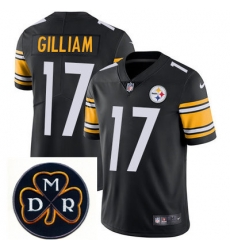 Nike Steelers #17 Joe Gilliam Black  Mens NFL Vapor Untouchable Limited Stitched With MDR Dan Rooney Patch Jersey