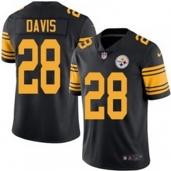 Nike Steelers #28 Sean Davis Black Mens Stitched NFL Limited Rush Jersey